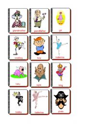 English Worksheet: Flashcards people