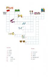 English worksheet: Plurals - Crossword