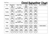 English Worksheet: good behaviour chart