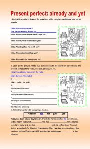 English Worksheet: Present Perfect: already and yet