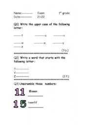 English worksheet: worksheet  for biggeners