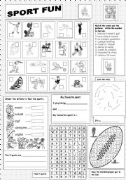 English Worksheet: Sports Fun