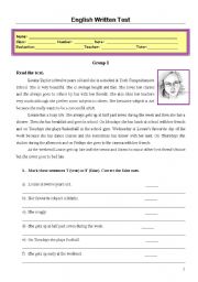 English Worksheet: English_written_test ( 5 pages)