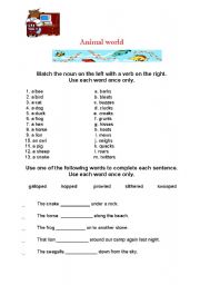 English worksheet: ANIMAL WORLD