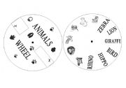 English Worksheet: ANIMALS  WHEEL