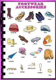 English Worksheet: Footwear accessories