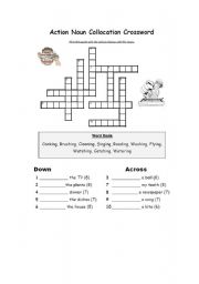 English Worksheet: action noun