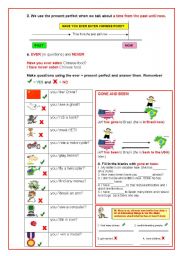English Worksheet: PRESENT PERFECT - USES AND EXERCISES - par 2 of  2
