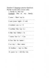 English Worksheet: family members