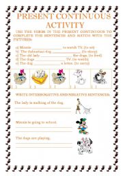 English worksheet: PRESENT CONTINUOUS ACTIVITY
