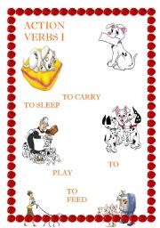 English worksheet: ACTION VERB PART I