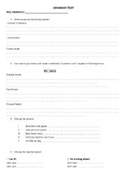 English worksheet: grammar - tenses,conditionals, reported speech,passive voice