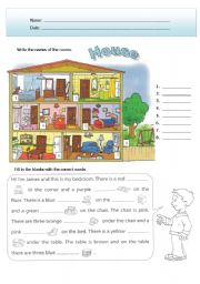 English Worksheet: House and Furniture