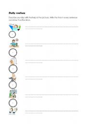 English Worksheet: Daily Routines