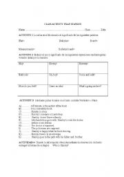 English Worksheet: Class Activity Flat Stanley