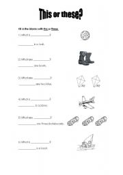 English Worksheet: this or these