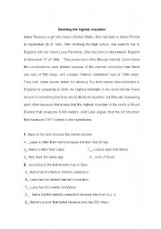 English Worksheet: reading test