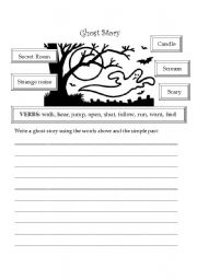 English Worksheet: Writing a Ghost Story