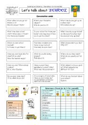 English Worksheet: Lets talk about SCHOOL