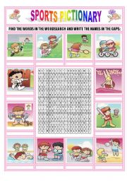 English Worksheet: SPORTSWORDSEARCH