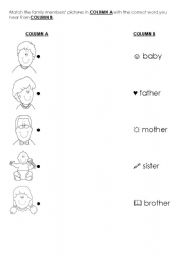 English Worksheet: Family Members