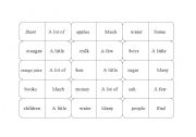 English worksheet: Quantifiers (Domino)