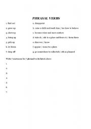 English Worksheet: Phrasal Verbs