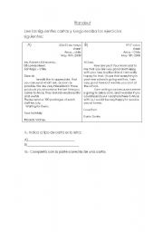 English worksheet: formal and informal letter