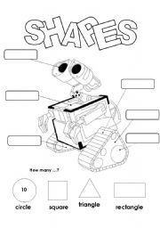 English Worksheet: Wal E Shapes