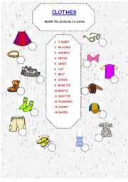 English Worksheet: CLOTHES - REVIEW 