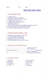 English Worksheet: ENGLISH TEST ( level A1+/A2+) elementary level