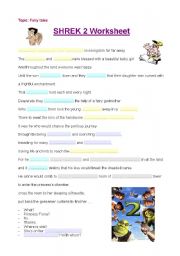 English Worksheet: SHREK 2: FAIRY TALES (3pages) PART 2 