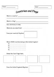 English worksheet: Countries and Flags