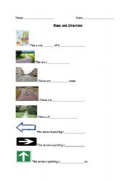 English worksheet: Introducing Maps, Roads and Directions