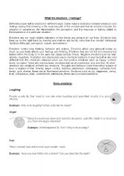 English Worksheet: Emotions 