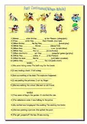 English Worksheet: past continuous tense (when- while)