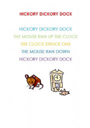 English Worksheet: Hickory Dickory Dock