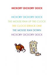 English worksheet: Hickory Dickory Dock