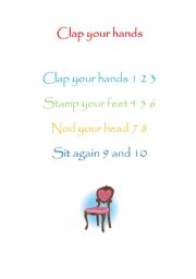 English Worksheet: Clap your hands
