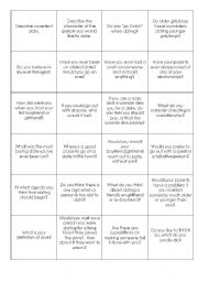 English Worksheet: Dating and Love Questions