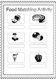English worksheet: FOOD MATCHING ACTIVITY (3 PAGES)