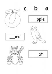 English Worksheet: first word