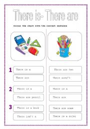 English Worksheet: There is -there are (affirmative & negative) - 2 pages
