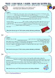 English Worksheet: Narrative Tenses -  An Urban Legend