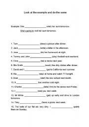 English Worksheet: Be going to