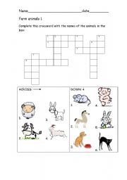 English Worksheet: Farm animals 1