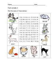 English Worksheet: Farm animals 2