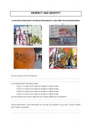 English Worksheet: Respect and graffiti