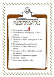 English Worksheet: Rules for Capitals Poster
