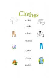 English Worksheet: clothes